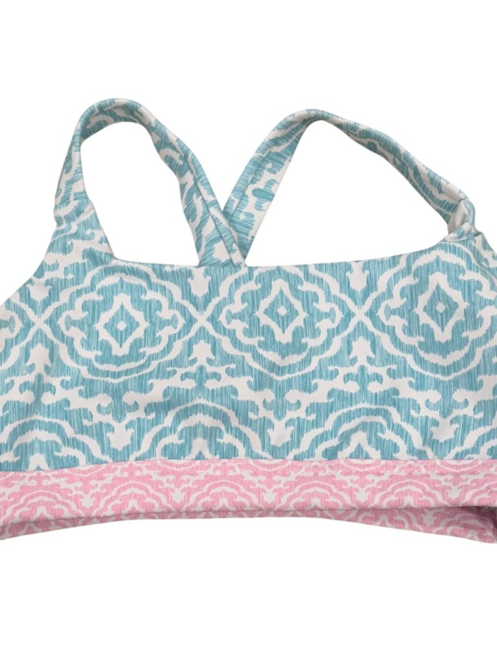 Sylvia P Girls Crossback Sports Bra Blue & Pink Size Child 10